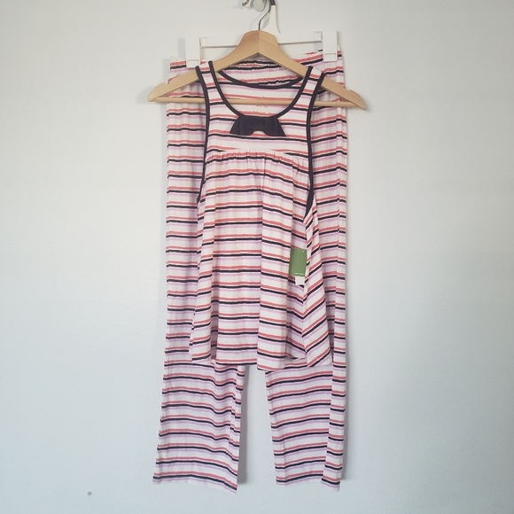 NWT Kate Spade Colorful Striped Pajama Set Size XS - Picture 1 of 9